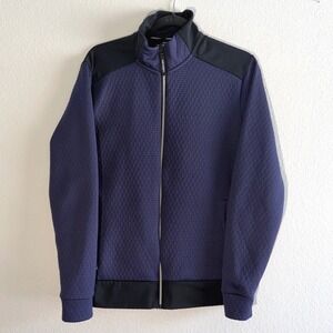 Bauer XXX Mens Small Navy Full Zip Hockey Training Jacket Textured Performance